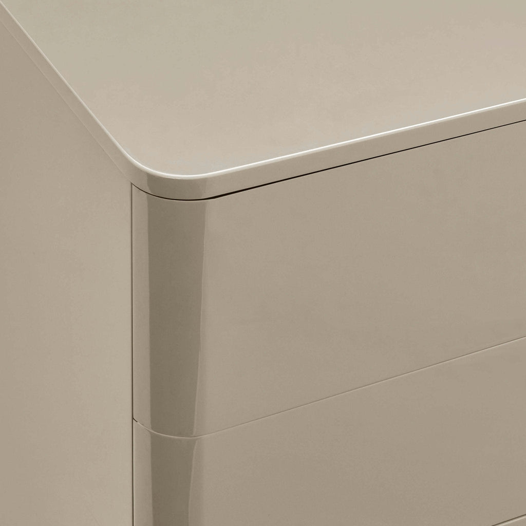 Dusklia - Romilly High Gloss 3 Drawer Chest - Taupe