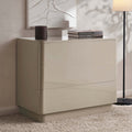 Dusklia - Romilly High Gloss 3 Drawer Chest - Taupe