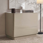 Dusklia - Romilly High Gloss 3 Drawer Chest - Taupe
