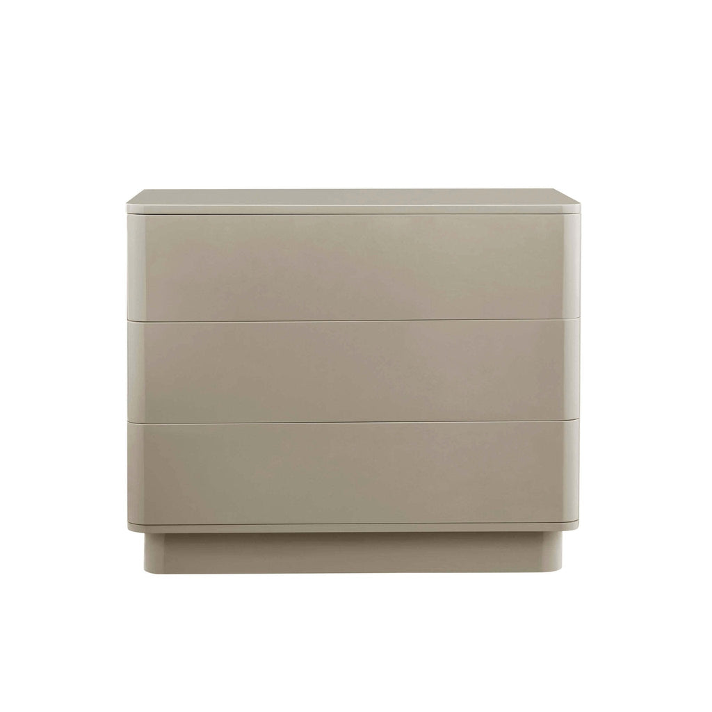 Dusklia - Romilly High Gloss 3 Drawer Chest - Taupe