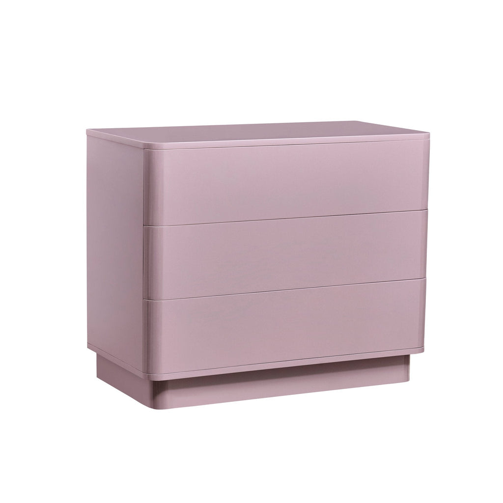 Dusklia - Romilly High Gloss 3 Drawer Chest - Violet Ice