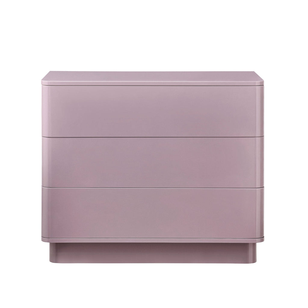 Dusklia - Romilly High Gloss 3 Drawer Chest - Violet Ice