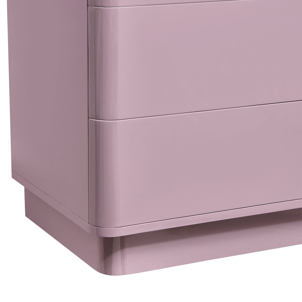 Dusklia - Romilly High Gloss 3 Drawer Chest - Violet Ice
