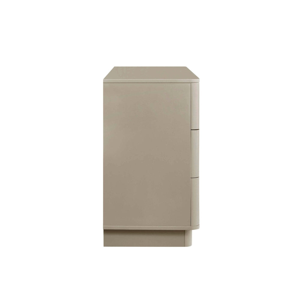 Dusklia - Romilly High Gloss 6 Drawer Chest - Taupe