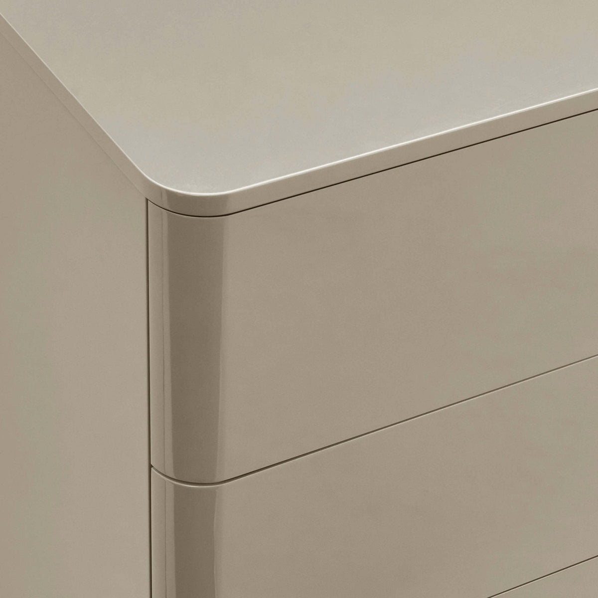 Dusklia - Romilly High Gloss 6 Drawer Chest - Taupe