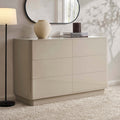 Dusklia - Romilly High Gloss 6 Drawer Chest - Taupe