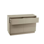 Dusklia - Romilly High Gloss 6 Drawer Chest - Taupe