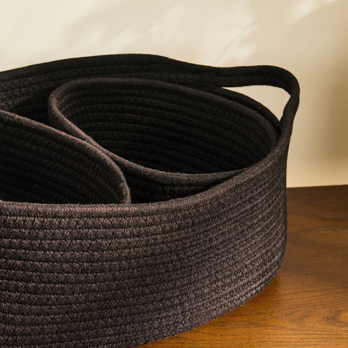 Dusklia - Rope Storage Basket Cube Set - Chocolate