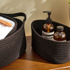 Dusklia - Rope Storage Basket Cube Set - Chocolate