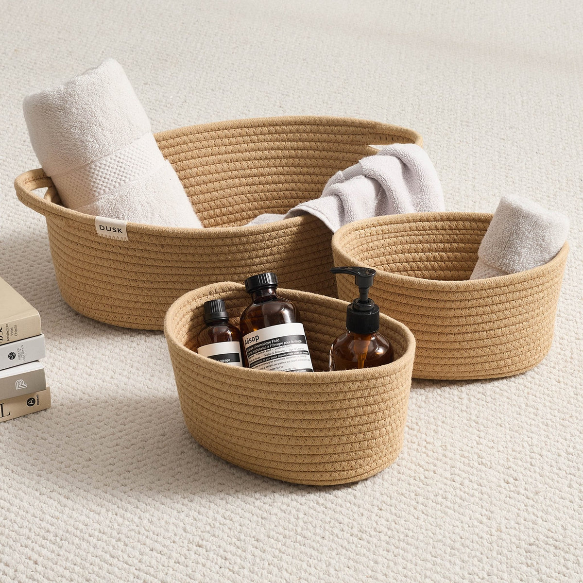 Dusklia - Rope Storage Cube Set - Natural