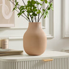 Dusklia - Rose Matt Ribbed Clay Vase - Pink