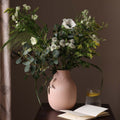 Dusklia - Rose Matt Ribbed Clay Vase - Pink