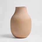 Dusklia - Rose Matt Ribbed Clay Vase - Pink