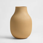 Dusklia - Rose Matt Ribbed Clay Vase - Sand