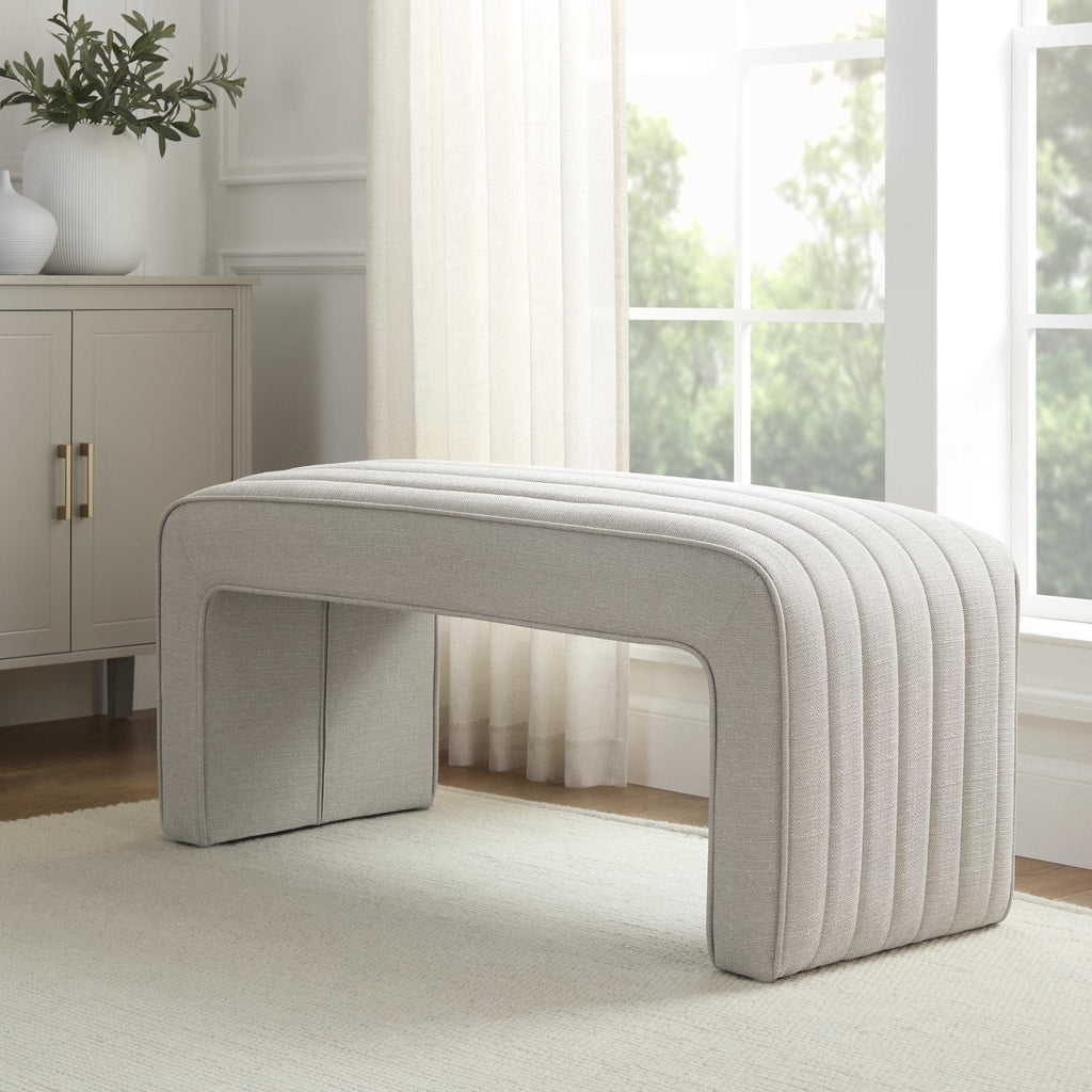 Dusklia - Rosewood Panelled Bench - Stone Grey