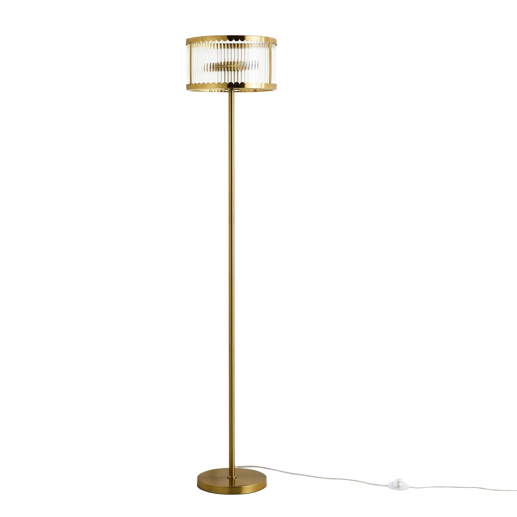 Dusklia - Rosie Glass Scallop Floor Lamp - Gold