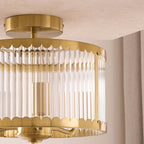 Dusklia - Rosie Glass Scallop Flush Ceiling Light - Gold