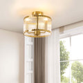Dusklia - Rosie Glass Scallop Flush Ceiling Light - Gold