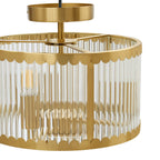 Dusklia - Rosie Glass Scallop Flush Ceiling Light - Gold