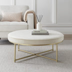 Dusklia - Northwich Round Pouffe - Ecru