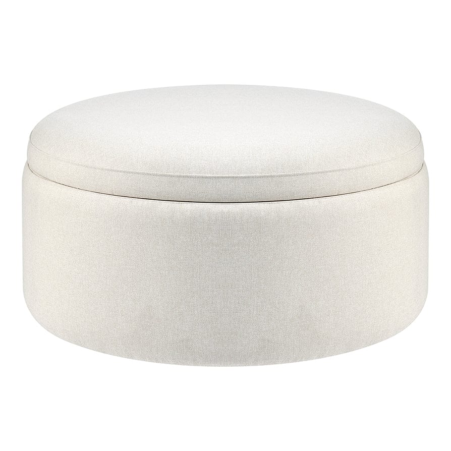 Dusklia - Stockton Round Storage Pouffe - Linen Natural