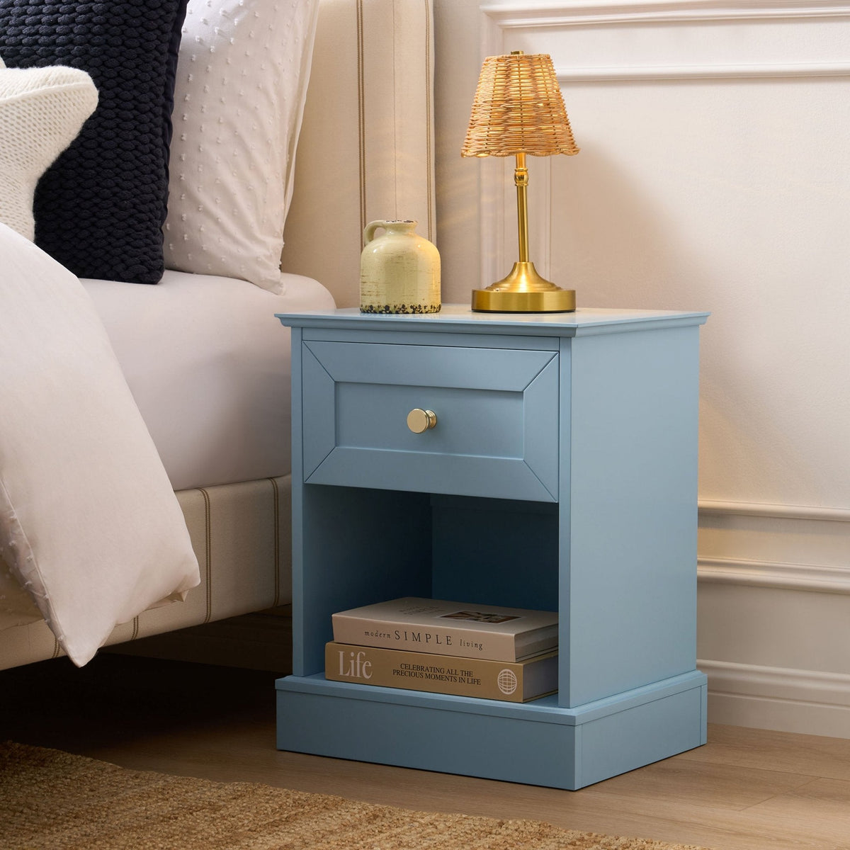 Dusklia - Ruby 1 Drawer Nightstand - Sky Blue