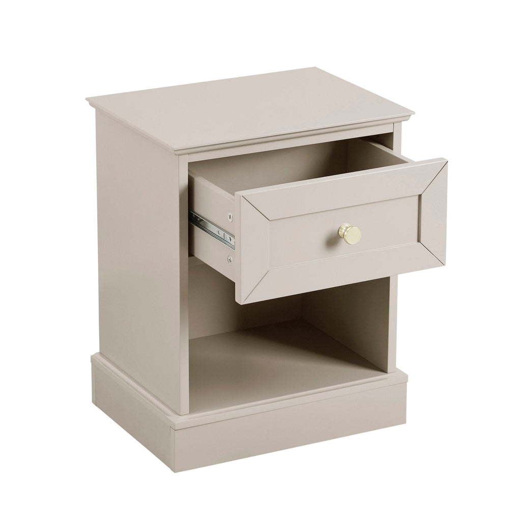 Dusklia - Ruby 1 Drawer Nightstand - Taupe