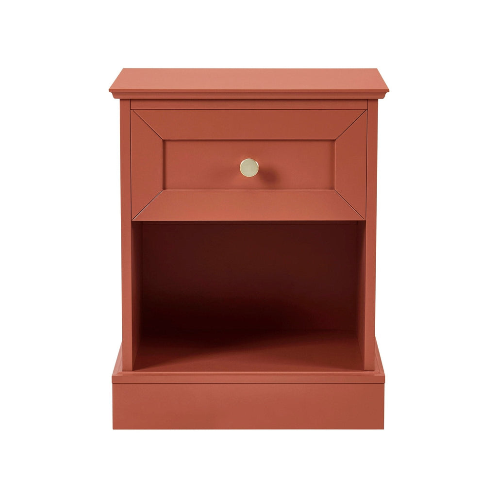 Dusklia - Ruby 1 Drawer Nightstand - Terracotta