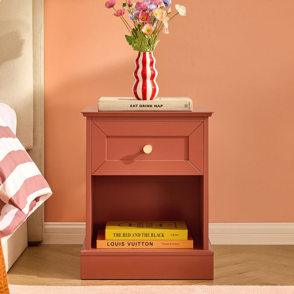 Dusklia - Ruby 1 Drawer Nightstand - Terracotta