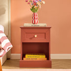 Dusklia - Ruby 1 Drawer Nightstand - Terracotta
