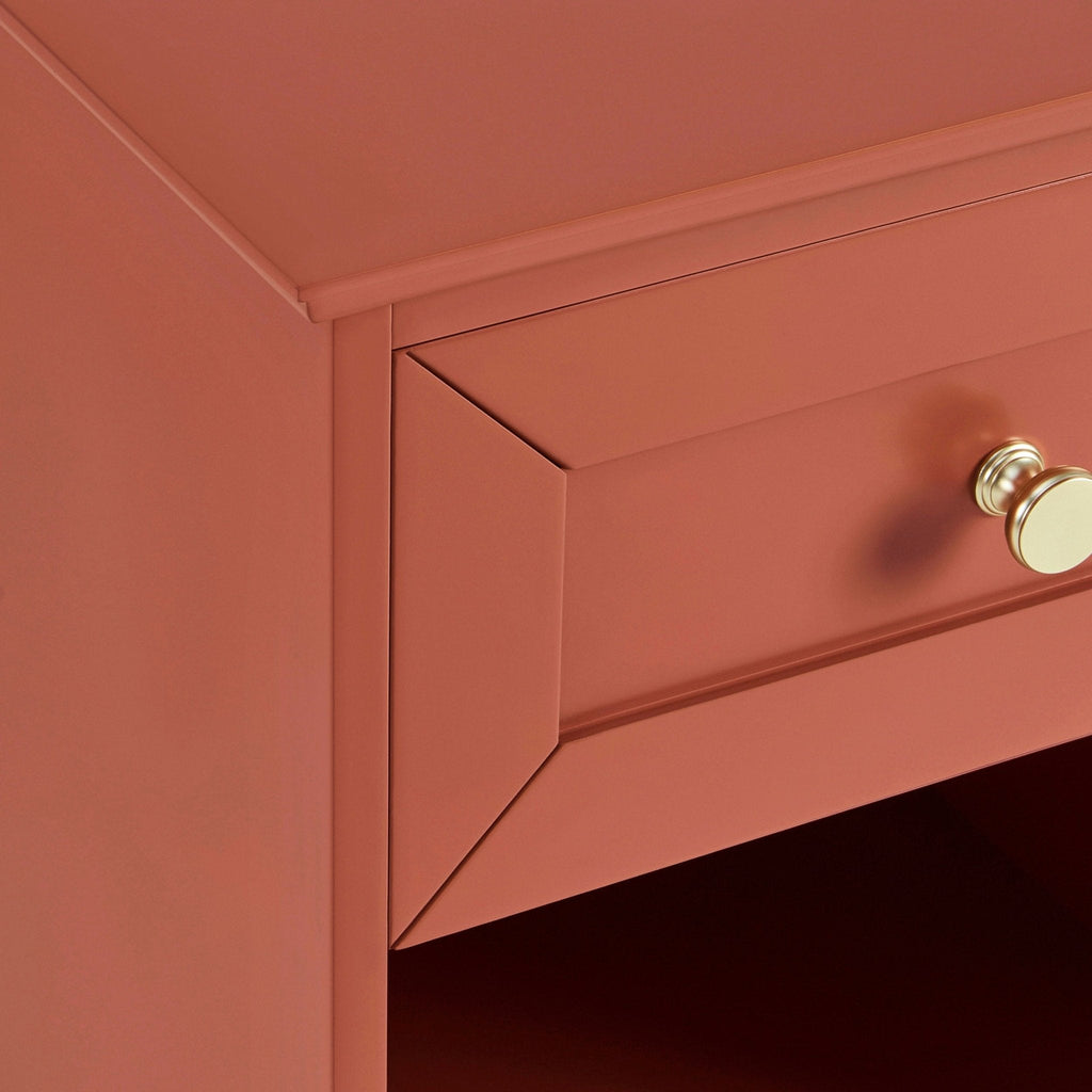 Dusklia - Ruby 1 Drawer Nightstand - Terracotta