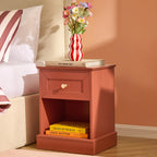 Dusklia - Ruby 1 Drawer Nightstand - Terracotta