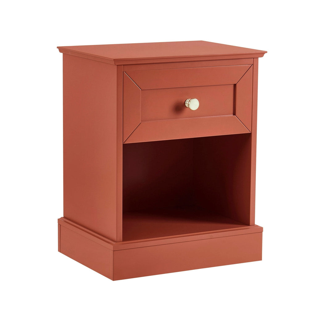 Dusklia - Ruby 1 Drawer Nightstand - Terracotta