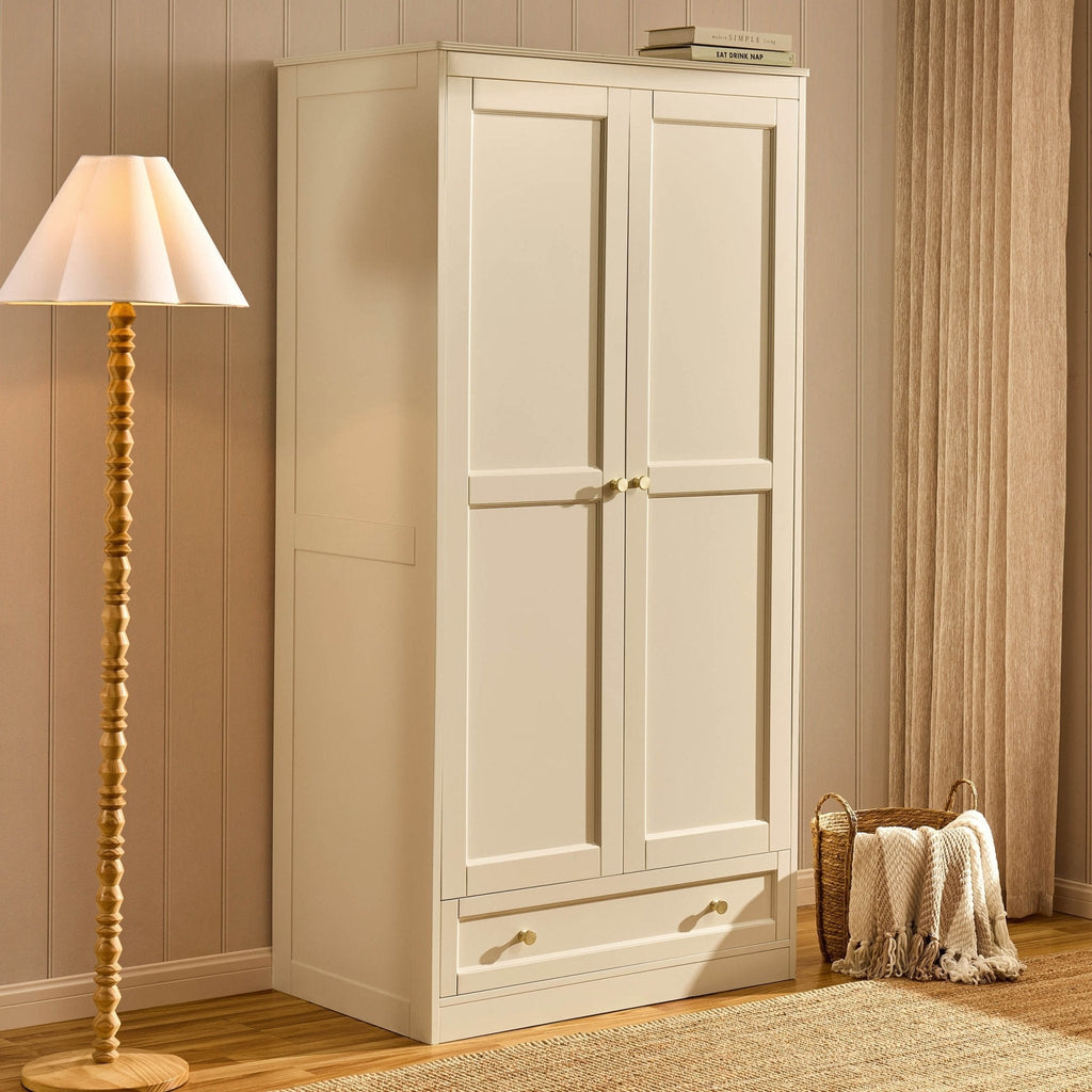 Dusklia - Ruby 2 Door Wardrobe with Drawer - Cream