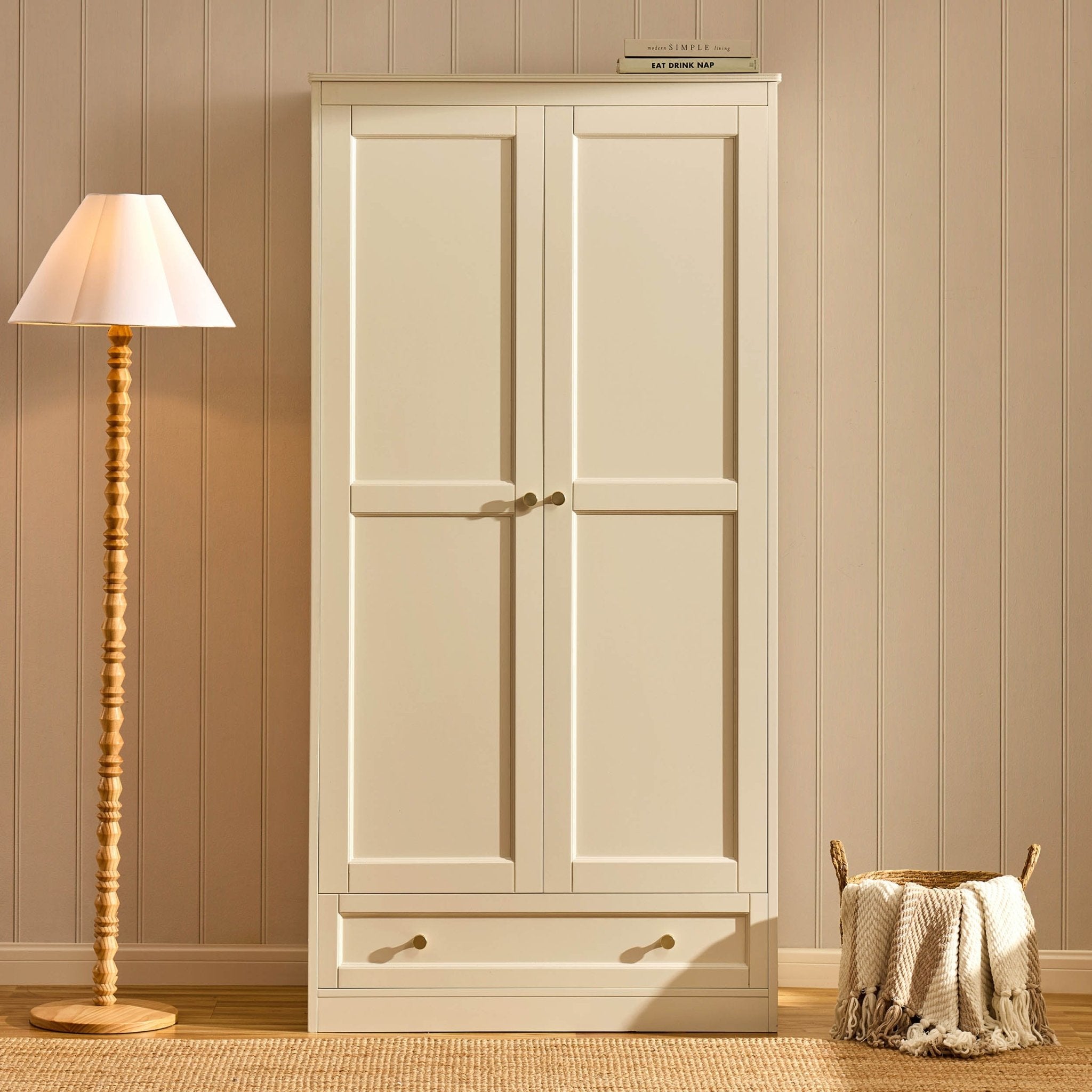 Dusklia - Ruby 2 Door Wardrobe with Drawer - Cream