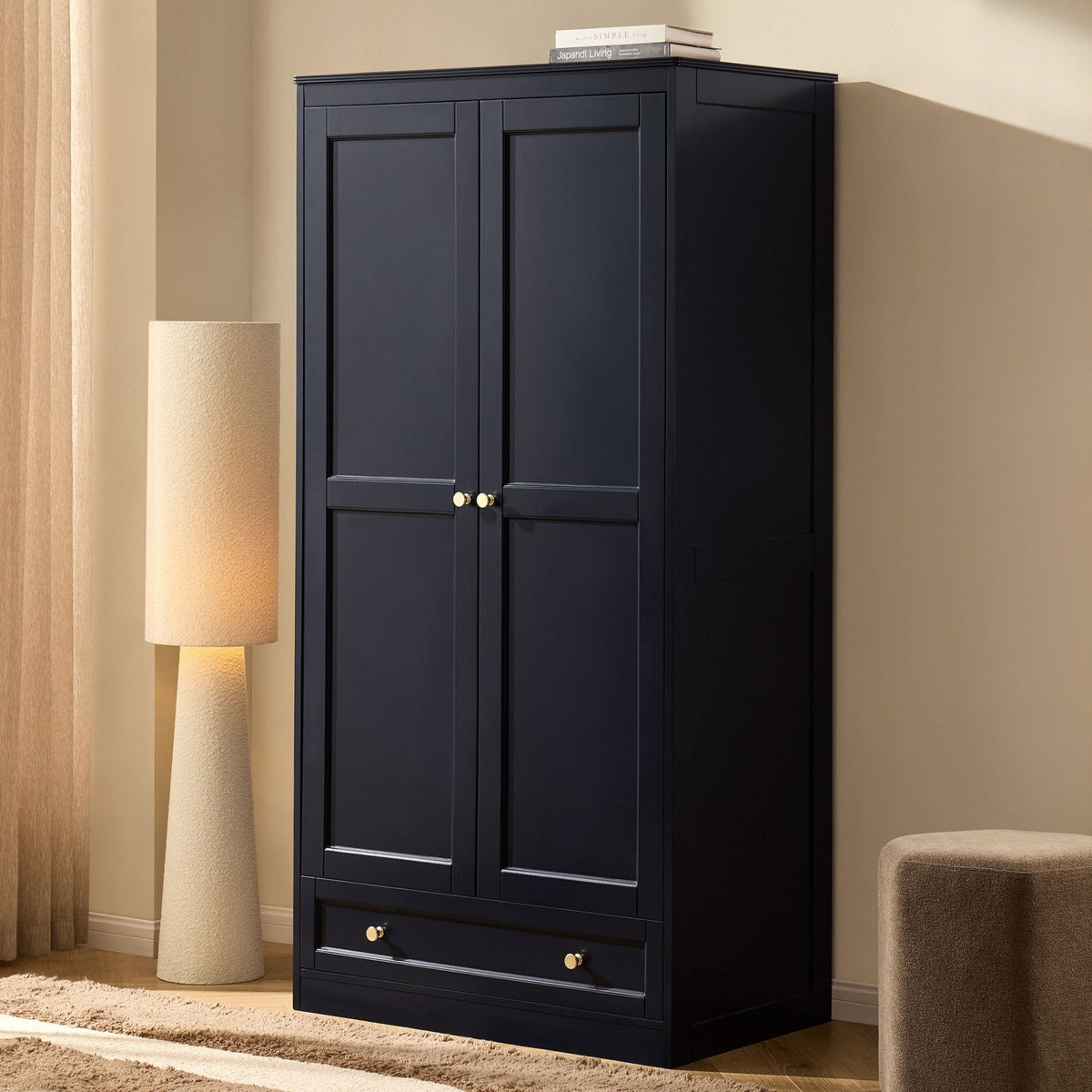 Dusklia - Ruby 2 Door Wardrobe with Drawer - Midnight