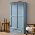 Dusklia - Ruby 2 Door Wardrobe with Drawer - Sky Blue