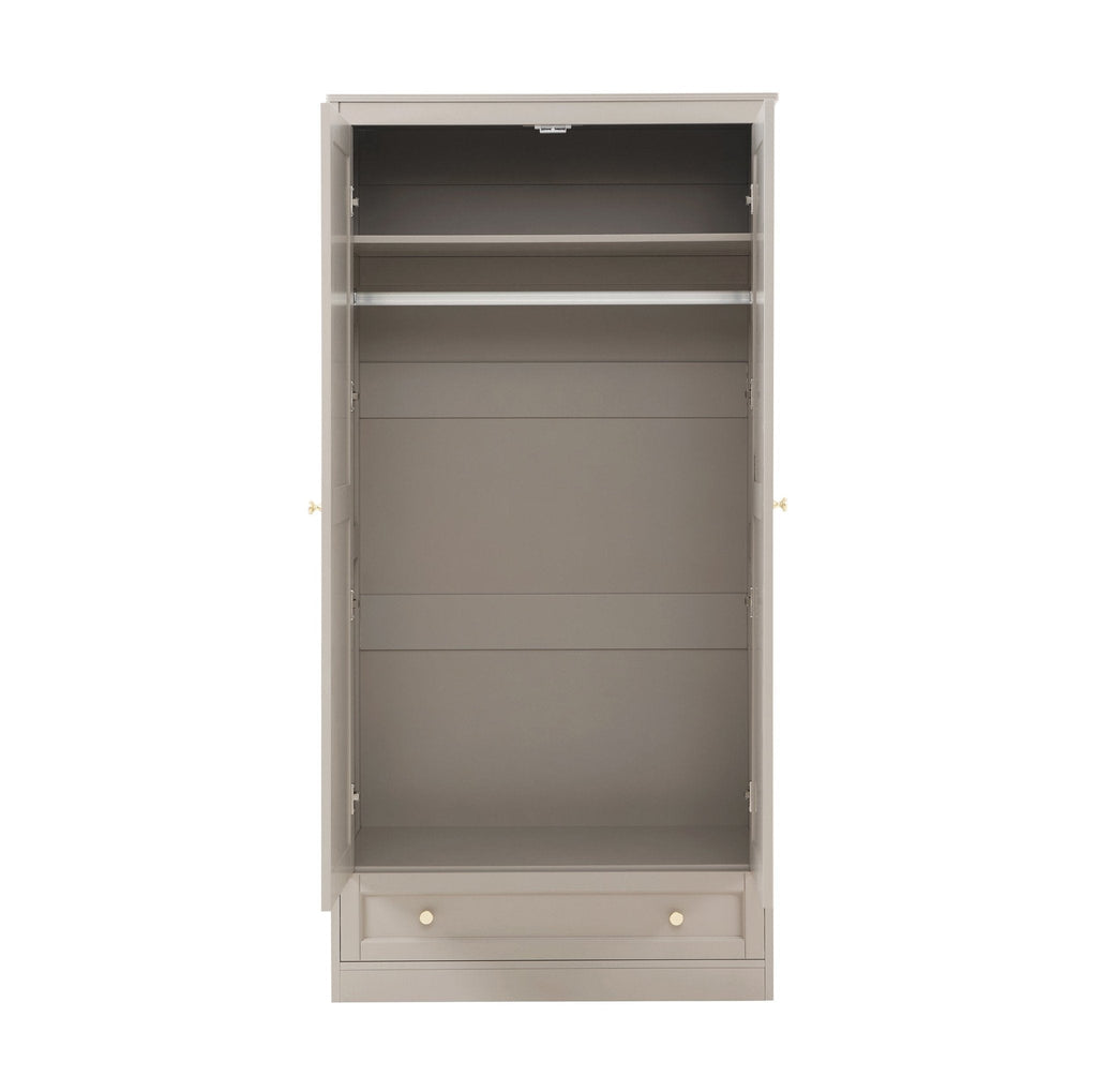 Dusklia - Ruby 2 Door Wardrobe with Drawer - Taupe