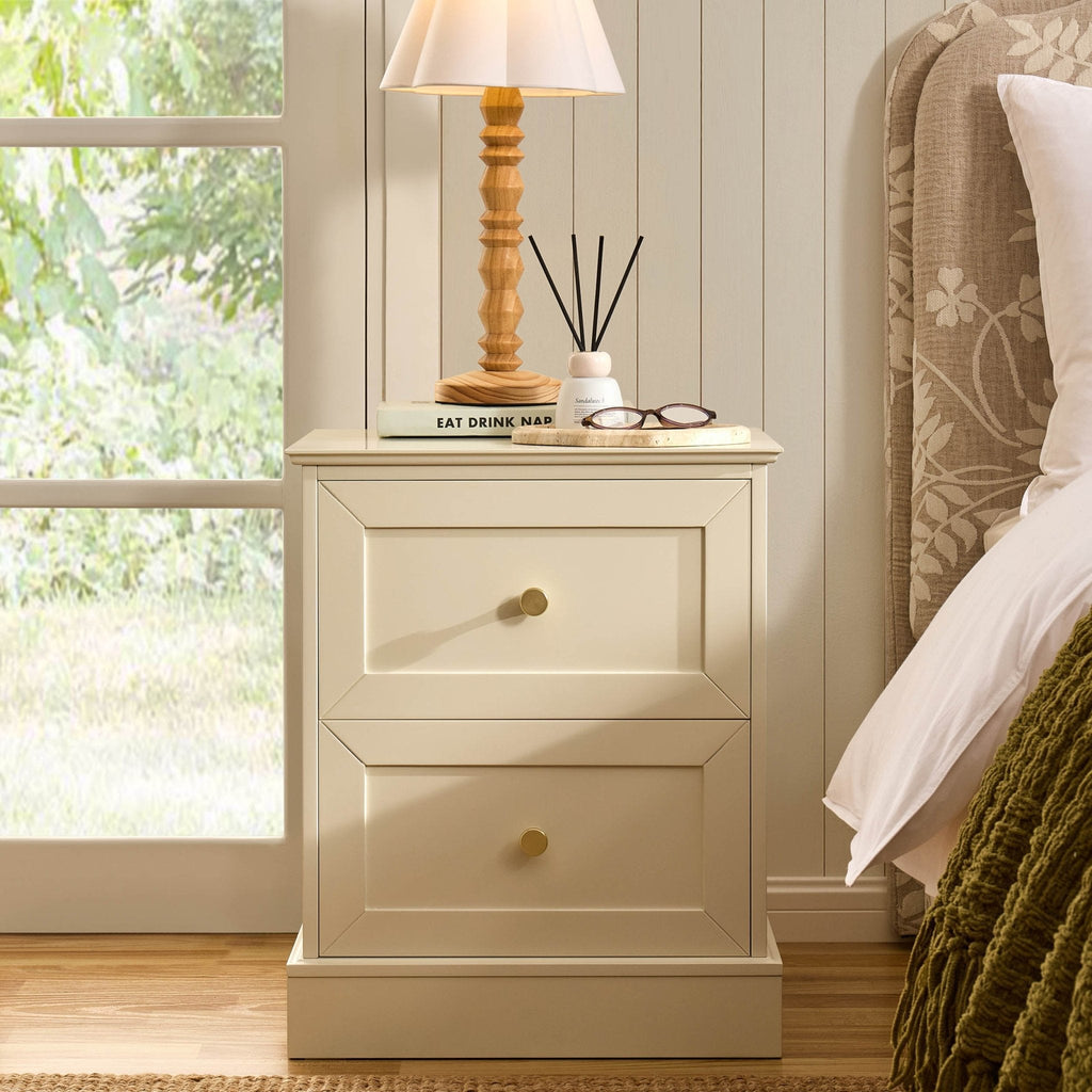 Dusklia - Ruby 2 Drawer Bedside Table - Cream