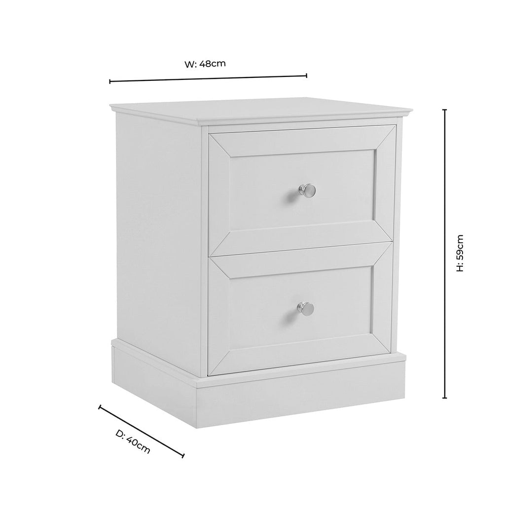 Dusklia - Ruby 2 Drawer Bedside Table - Cream