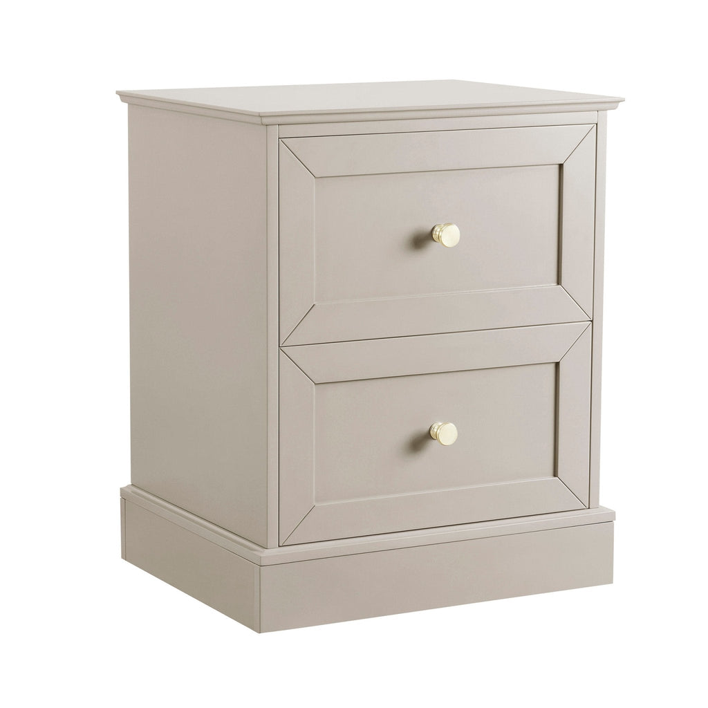 Dusklia - Ruby 2 Drawer Bedside Table - Taupe