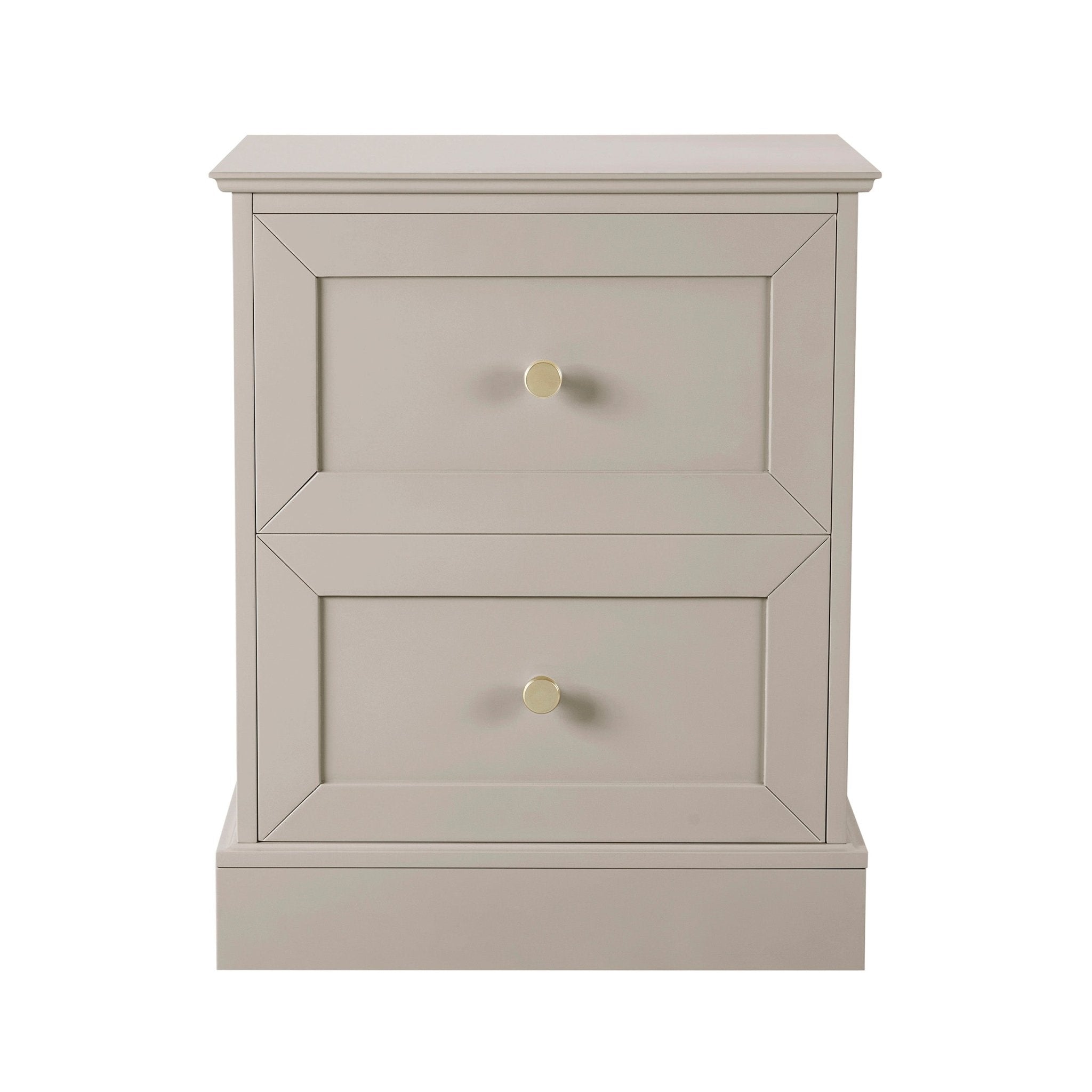 Dusklia - Ruby 2 Drawer Bedside Table - Taupe
