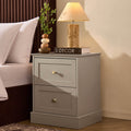 Dusklia - Ruby 2 Drawer Bedside Table - Taupe