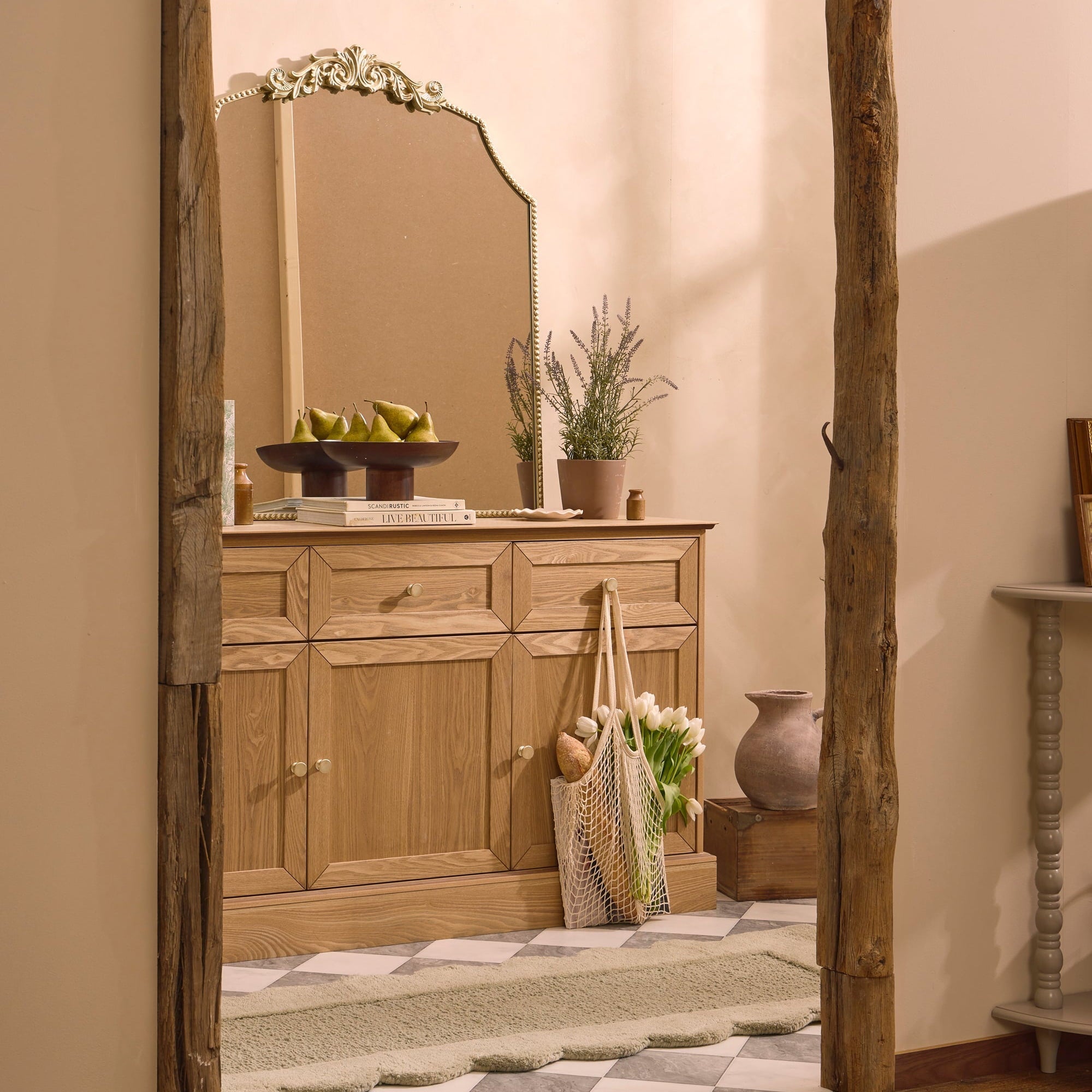 Dusklia - Ruby 3 Door Sideboard with Drawers - Light Wood