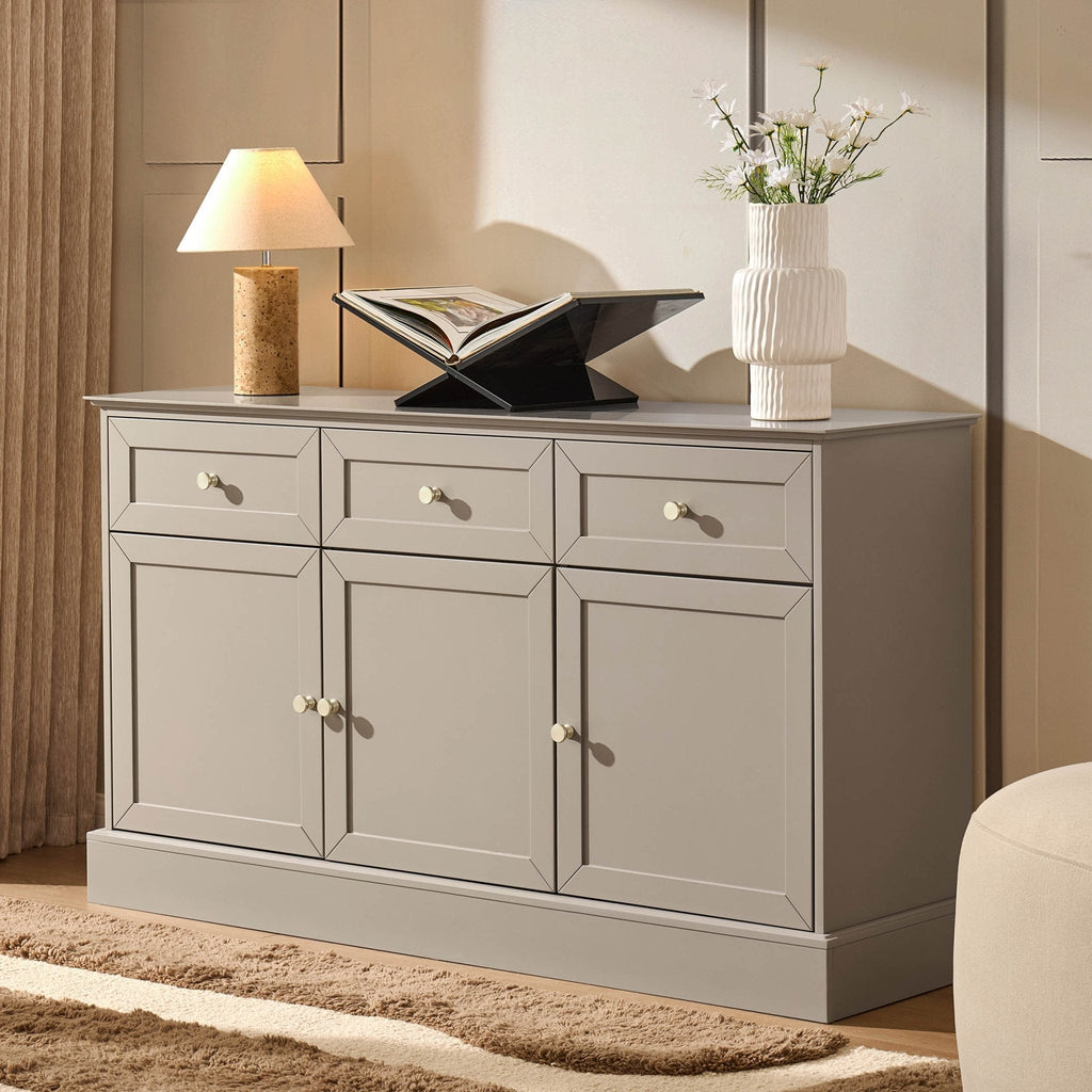 Dusklia - Ruby 3 Door Sideboard with Drawers - Taupe