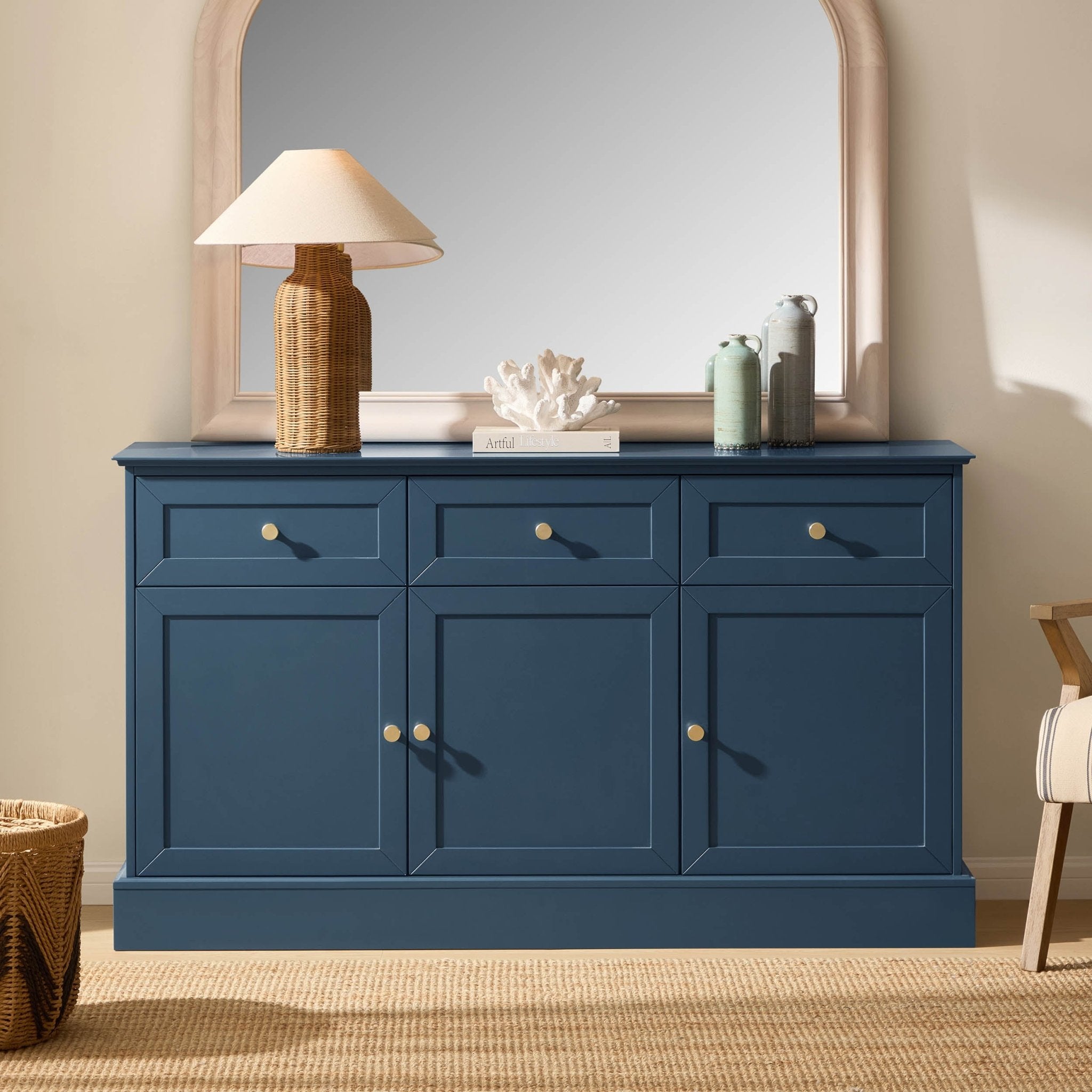 Dusklia - Ruby 3 Door Sideboard with Drawers - Teal