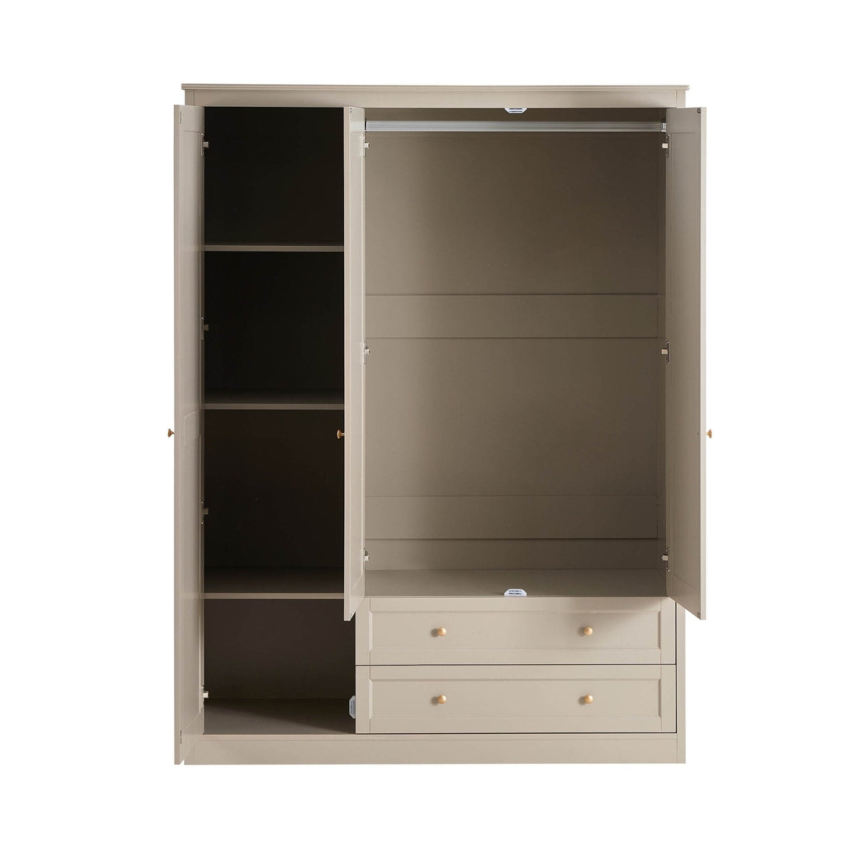 Dusklia - Ruby 3 Door Wardrobe with Drawers - Taupe