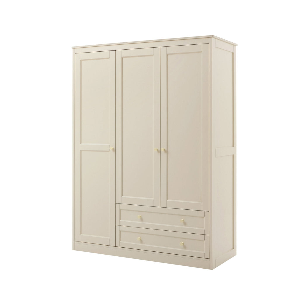 Dusklia - Ruby 3 Door Wardrobe with Drawers - Cream