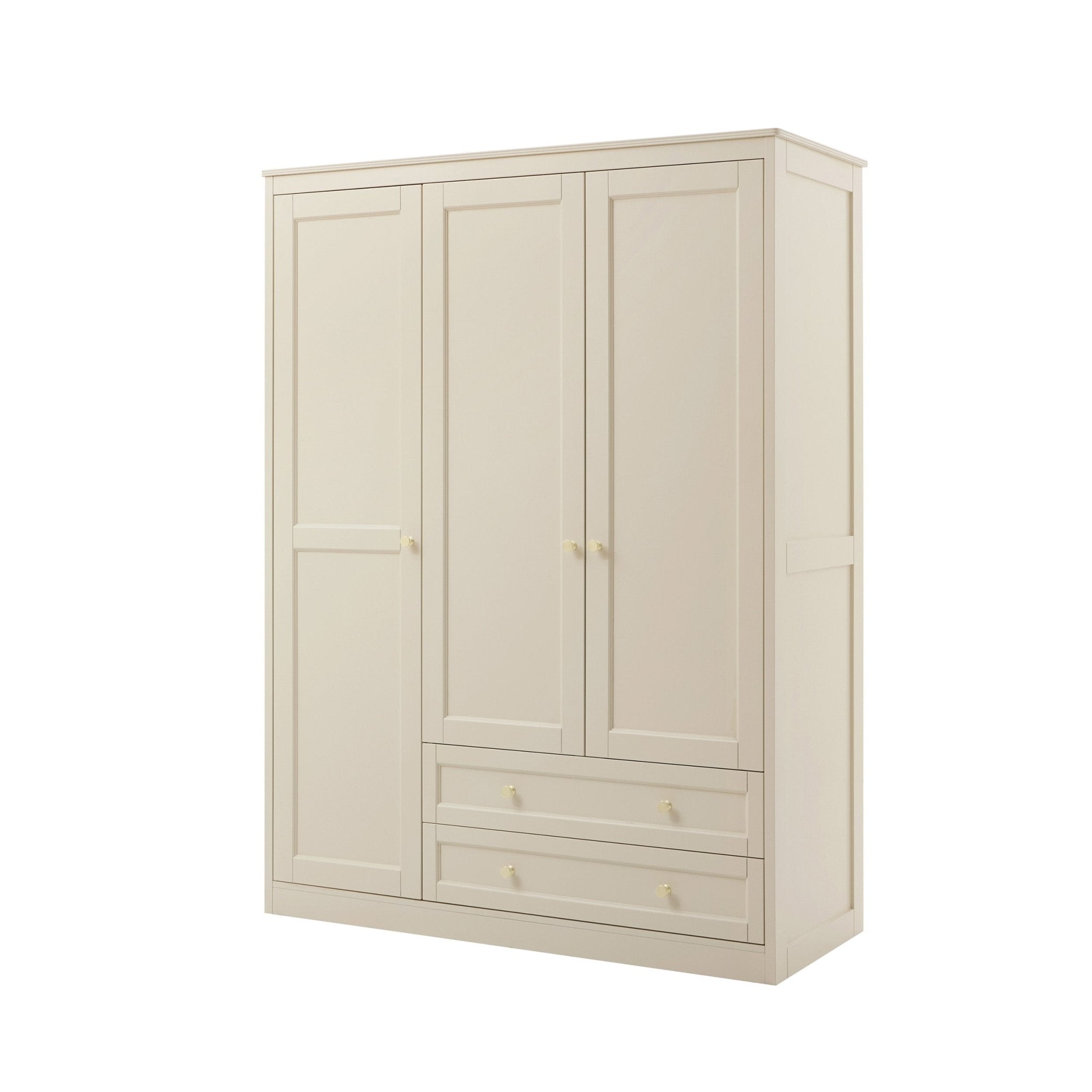 Dusklia - Ruby 3 Door Wardrobe with Drawers - Cream