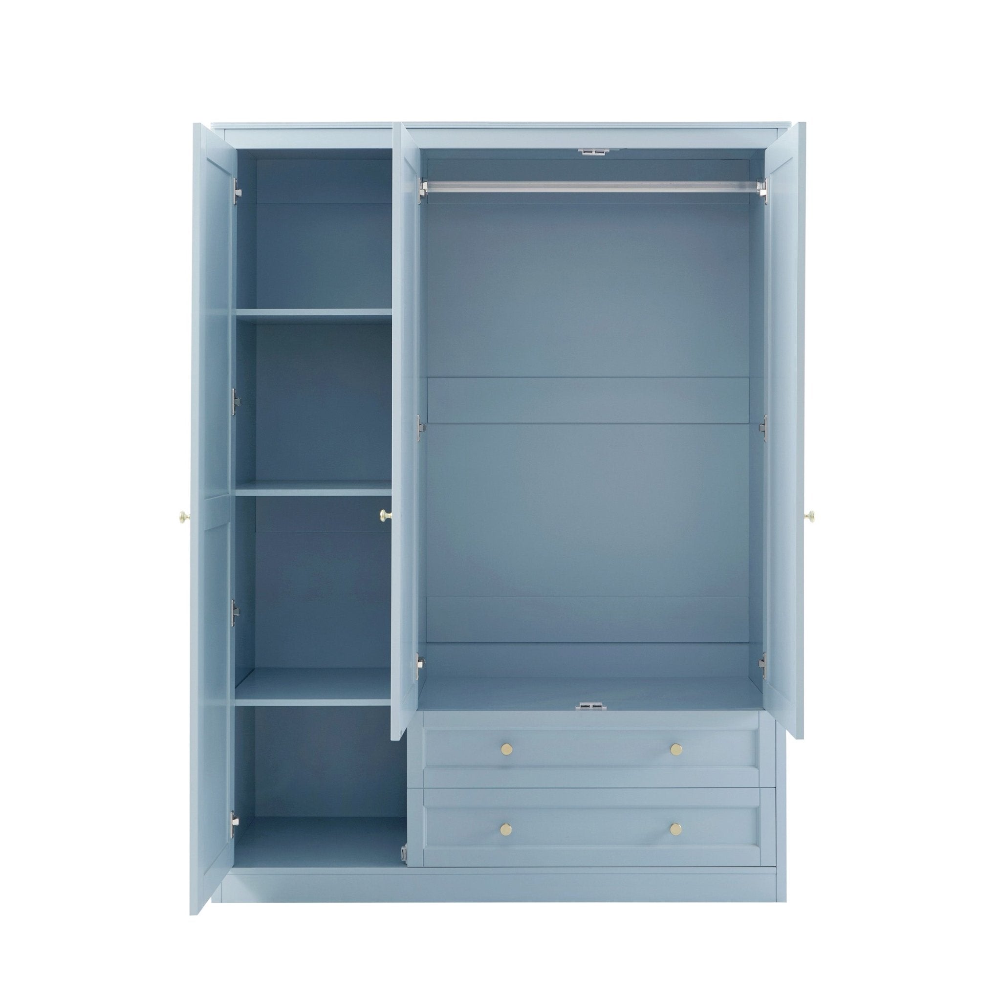 Dusklia - Ruby 3 Door Wardrobe with Drawers - Sky Blue
